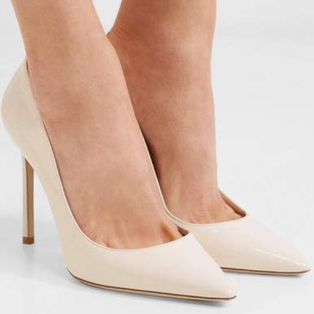 Brand new in box Jimmy Choo Romy 100 in Chalk/white patent leather size 36.5